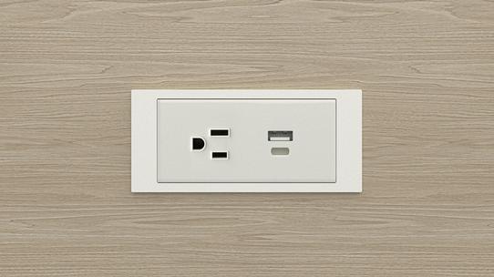 Lacasse - Quorum Multiconference - QUORUM Multiconference / Electrical modules - 15 AMP Electrical Outlet / USB-A+C 18W Outlets
