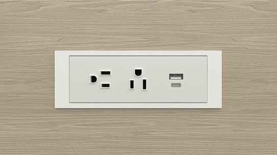Lacasse - Quorum Multiconference - QUORUM Multiconference / Electrical modules - 15 AMP Electrical Outlets / USB-A+C 18W Outlets