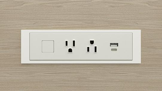 Lacasse - Quorum Multiconference - QUORUM Multiconference / Electrical modules / communication - 15 AMP / USB-A+C 18W Outlets