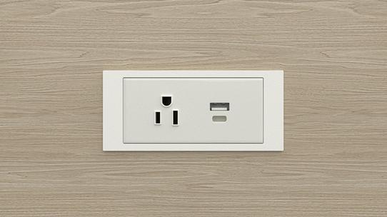 Groupe Lacasse - Quorum Multiconference - QuickShip - QUORUM Multiconference / Electrical modules - 15 AMP Electrical Outlet / USB-A+C 18W Outlets